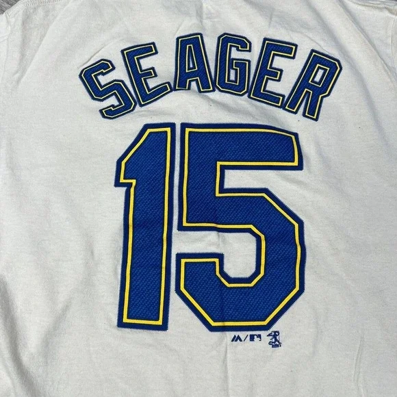Seattle Mariners Kyle Seager Shirt #15 Men's Medium Majestic Official MLB Gear - Picture 4 of 6